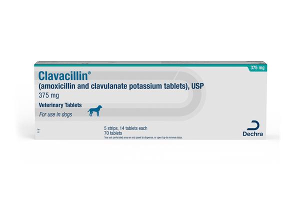 Clavacillin® (amoxicillin and clavulanate potassium tablets), USP Veterinary Tablets 375 mg