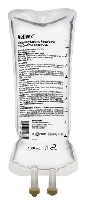 Vetivex® Veterinary Fluids Lactated Ringer’s and 5% Dextrose Injection